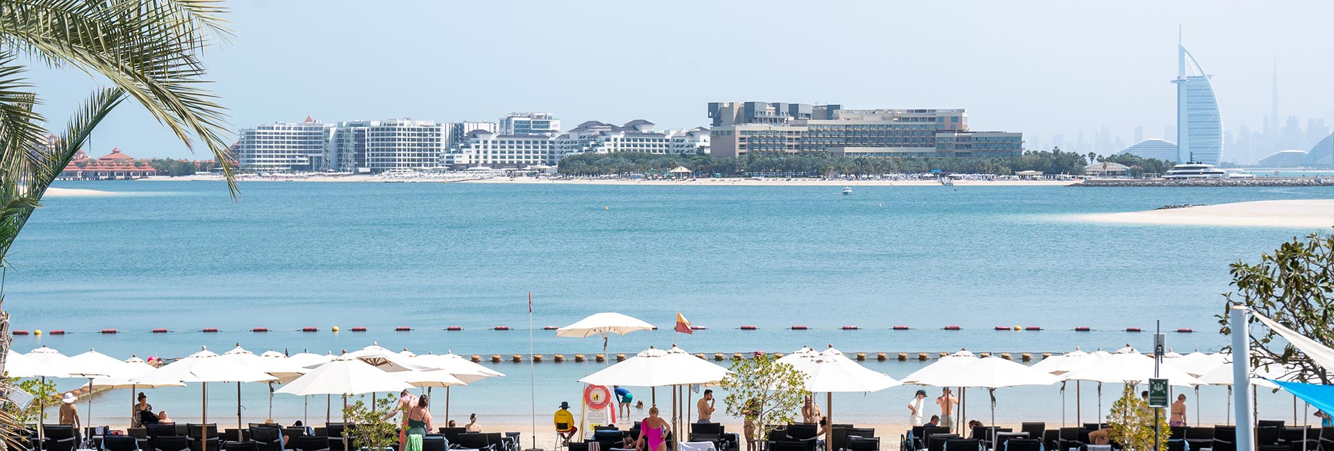 Riva Beach Club beachfront view on Palm Jumeirah